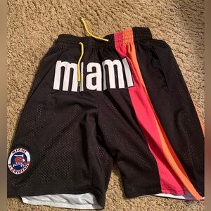 Just Don Black and Pink Athletic Shorts